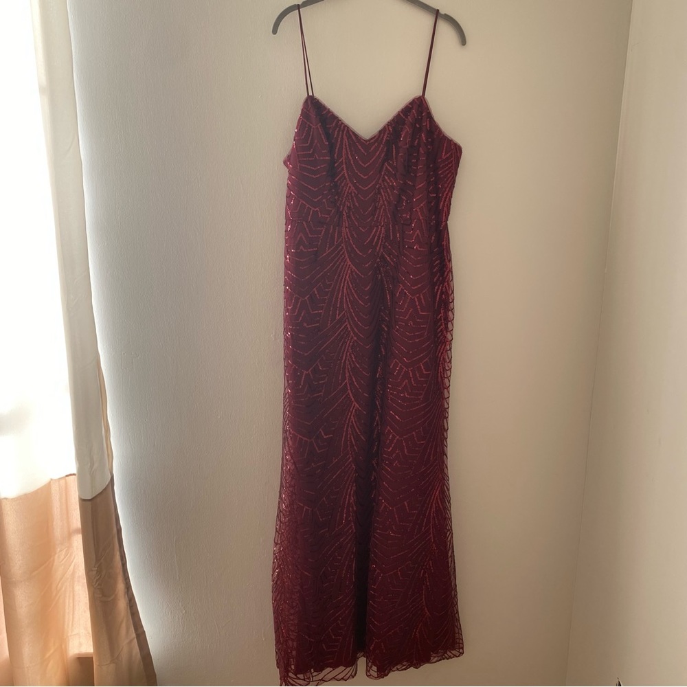 David’s Bridal Wine Bridesmaid dress
